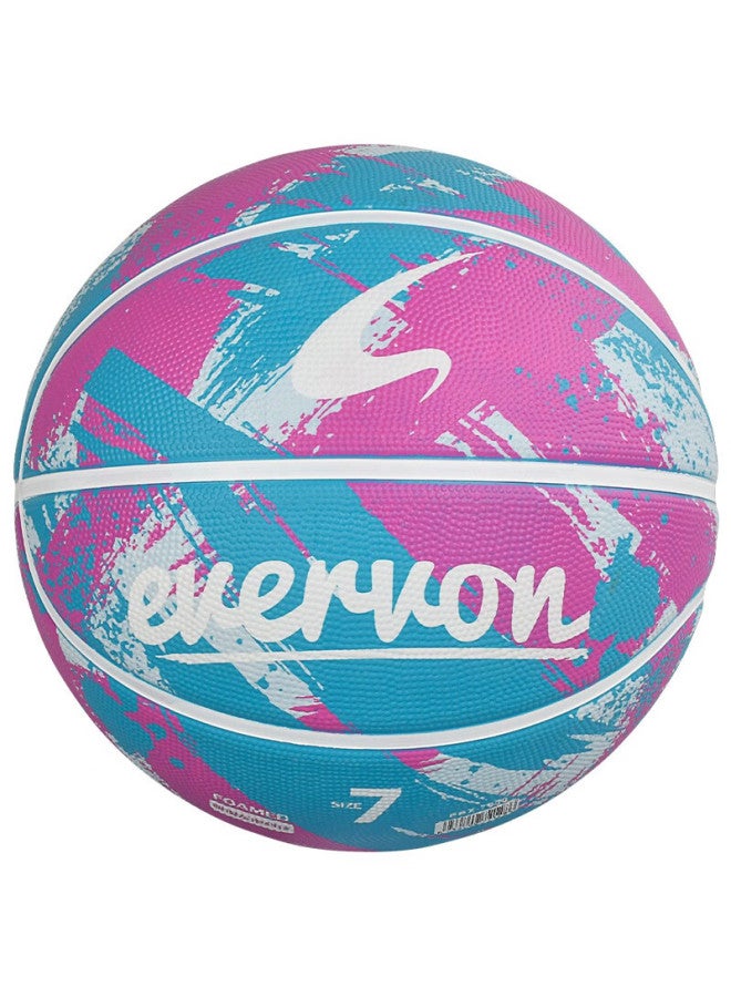 Evervon Basketball, Adult Compeion Training, Indoor And Outdoor Use, Wear-resistant, Graffiti Rainbow Campus Group Purchase Model, Size 7 Non-slip Rubber Basketball, Self-operated Ebx-7030 - Image 1