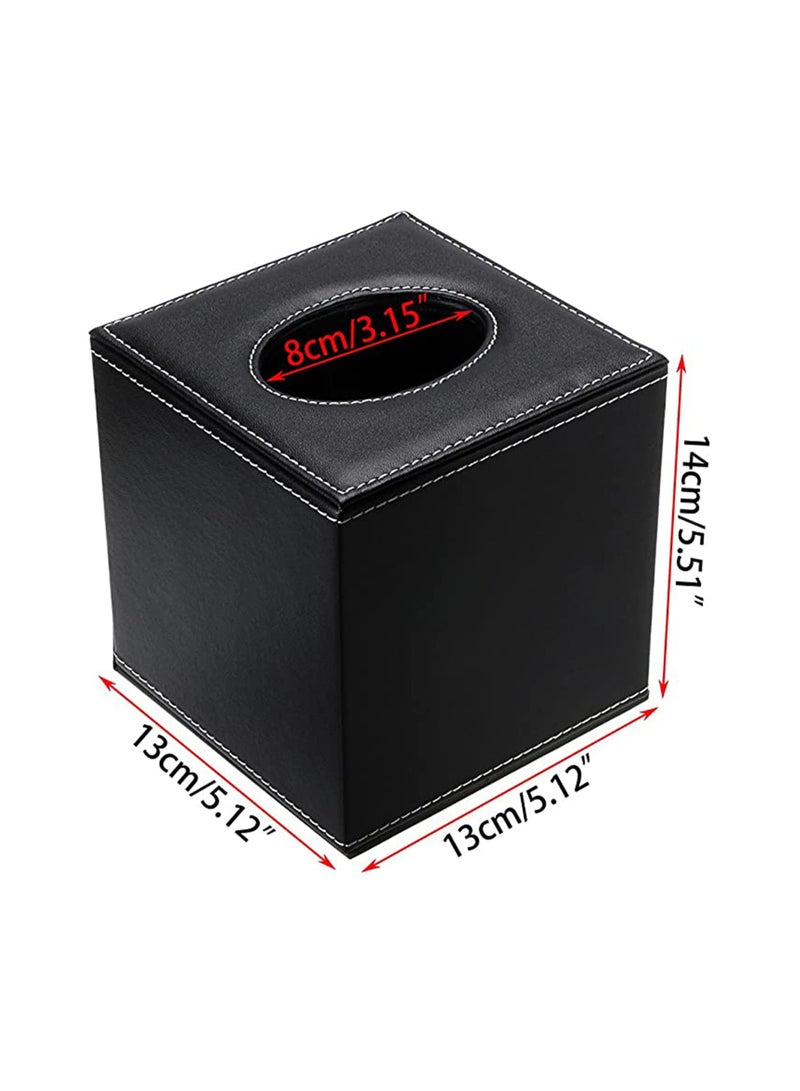 SYOSI Leather Tissue Box Holder, Square PU Roll Facial Tissue Box Napkin Holder, with Magnetic Bottom, for Home Office Car Decoration, Multi-use Paper Holder, Resistant Deformation - Image 4
