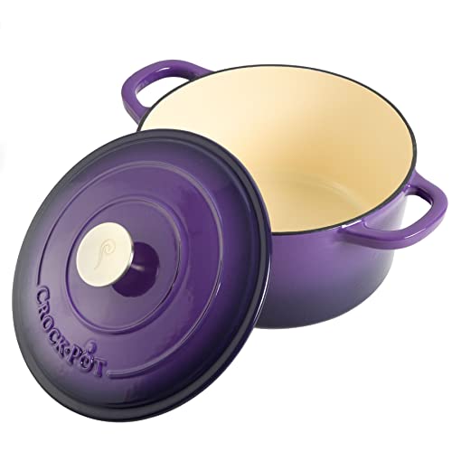 Crock-Pot Artisan Round Enameled Cast Iron Dutch Oven, 5-Quart, Lavender Purple - Image 4