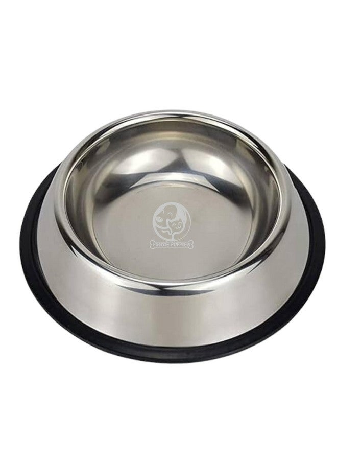 Pet Feeding Stainless Steel Bowl For Dogs, Cats & Any Pets - 1800Ml, Large I Non-Skid Rubber Bottom Food/Water Bowl I Non-Toxic & 100% Safe For Pets - Image 1
