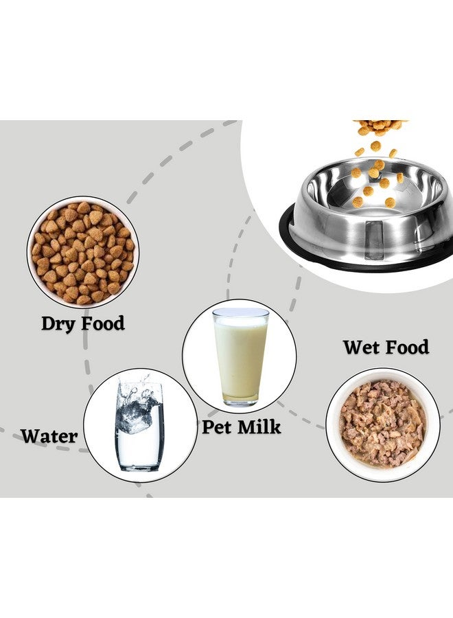 Pet Feeding Stainless Steel Bowl For Dogs, Cats & Any Pets - 1800Ml, Large I Non-Skid Rubber Bottom Food/Water Bowl I Non-Toxic & 100% Safe For Pets - Image 4