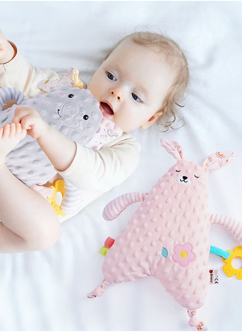 Loquat Baby Comfort Pillow Plush Grasping Rabbit Toys Baby Puzzle Puppet Accompanying Sleep and Early Education Pink 36*28cm  - Image 3