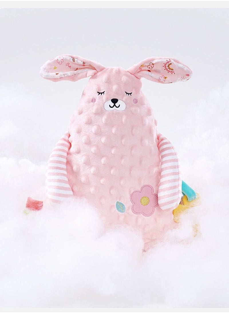 Loquat Baby Comfort Pillow Plush Grasping Rabbit Toys Baby Puzzle Puppet Accompanying Sleep and Early Education Pink 36*28cm  - Image 2