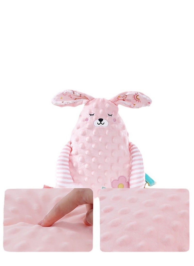 Loquat Baby Comfort Pillow Plush Grasping Rabbit Toys Baby Puzzle Puppet Accompanying Sleep and Early Education Pink 36*28cm  - Image 4