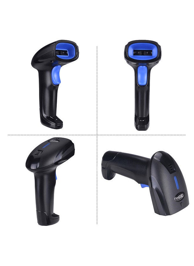 Generic - 2-in-1 2.4G Wireless Barcode Scanner & USB Wired Barcode Scanner Automatic Handheld 1D Bar Code Scanner Reader with Rechargeable Battery Mini USB Receiver USB Cable for Computer Laptop - Image 1