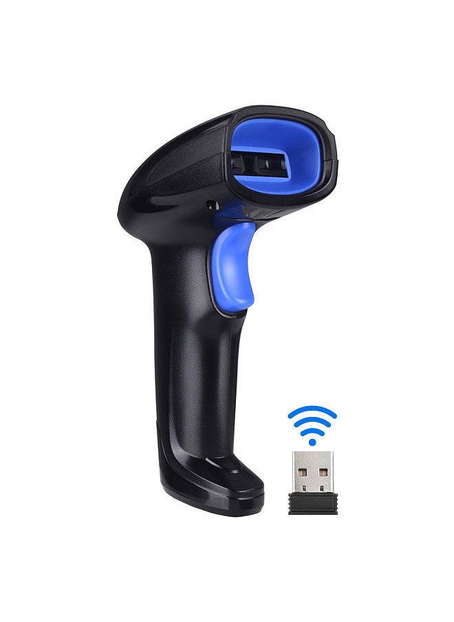 Generic - 2-in-1 2.4G Wireless Barcode Scanner & USB Wired Barcode Scanner Automatic Handheld 1D Bar Code Scanner Reader with Rechargeable Battery Mini USB Receiver USB Cable for Computer Laptop - Image 1
