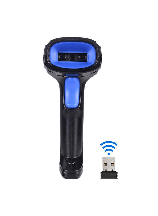 Generic - 2-in-1 2.4G Wireless Barcode Scanner & USB Wired Barcode Scanner Automatic Handheld 1D Bar Code Scanner Reader with Rechargeable Battery Mini USB Receiver USB Cable for Computer Laptop - Image 1