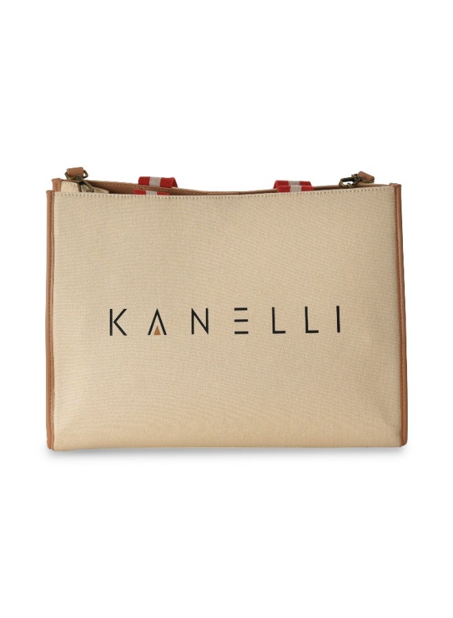 Kanelli Canvas Tote Bag AAY2409156 Women's 15.5 Inch for Shopping - Image 4