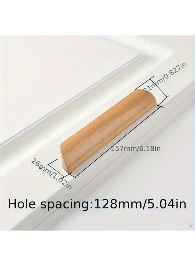 8 Pieces Wooden Handles Beech Wood Cabinet Drawer Pulls 160mm Hole Spacing 8pcs - Image 4