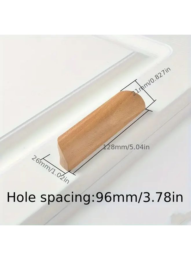 8 Pieces Wooden Handles Beech Wood Cabinet Drawer Pulls 160mm Hole Spacing 8pcs - Image 3