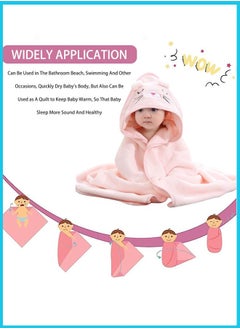 Berma Baby Baby Hooded Towel, 80×80 cm Large Size Baby Bath Towel, Unique Animal Design Cotton Baby Bath Towel, Ultra Soft Absorbent and Non-Balling, for Baby Boy and Girl (Pink)  - Image 4