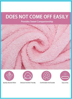 Berma Baby Baby Hooded Towel, 80×80 cm Large Size Baby Bath Towel, Unique Animal Design Cotton Baby Bath Towel, Ultra Soft Absorbent and Non-Balling, for Baby Boy and Girl (Pink)  - Image 3