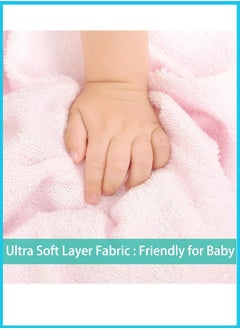Berma Baby Baby Hooded Towel, 80×80 cm Large Size Baby Bath Towel, Unique Animal Design Cotton Baby Bath Towel, Ultra Soft Absorbent and Non-Balling, for Baby Boy and Girl (Pink)  - Image 5