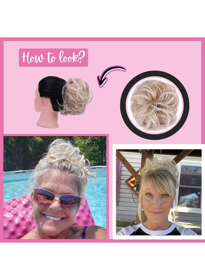 JuvaBun Messy Bun Hair Piece - Light Brownish Blonde color, Synthetic Hair, Foam Material, Women's Wig, Easy Upkeep - Image 3