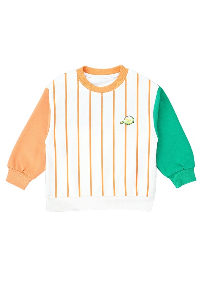 LITTLE SURPRISE BOX Orange & Green colorblock Full Sleeves shirt for Kids - Image 1
