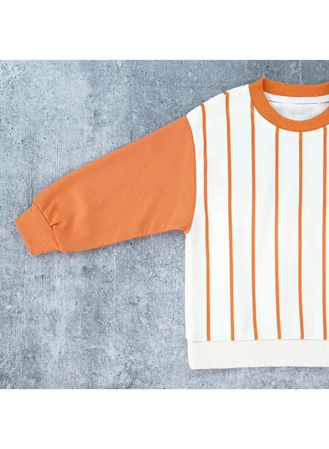 LITTLE SURPRISE BOX Orange & Green colorblock Full Sleeves shirt for Kids