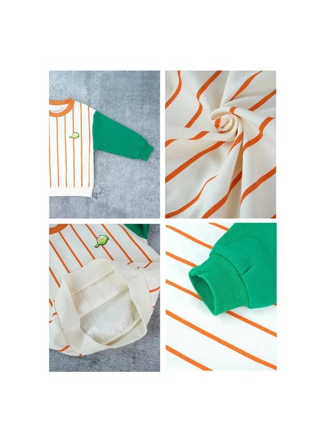LITTLE SURPRISE BOX Orange & Green colorblock Full Sleeves shirt for Kids