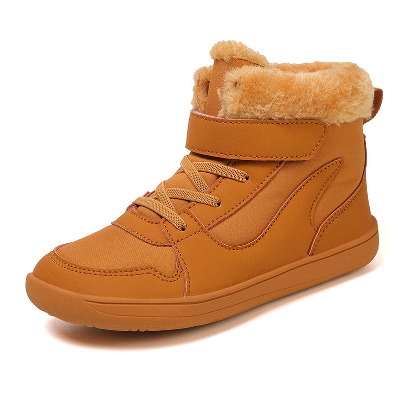 Children'S Cotton Shoes Boys Winter New Arrival Cotton And Thickening Warm Boots Girls Outdoor High-Top Fleece-Lined Shoes - Image 1