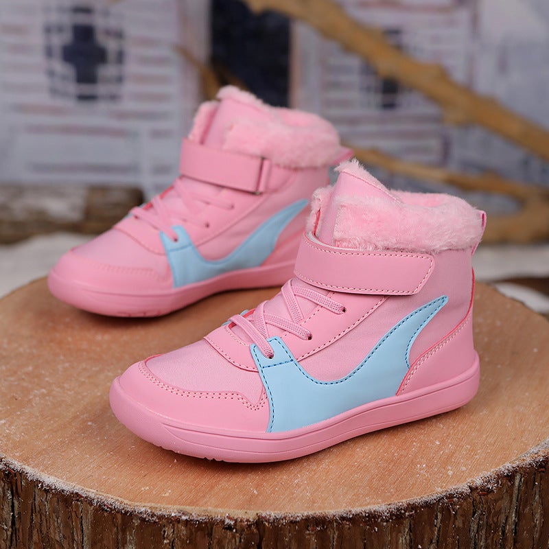 Children'S Cotton Shoes Boys Winter New Arrival Cotton And Thickening Warm Boots Girls Outdoor High-Top Fleece-Lined Shoes - Image 4