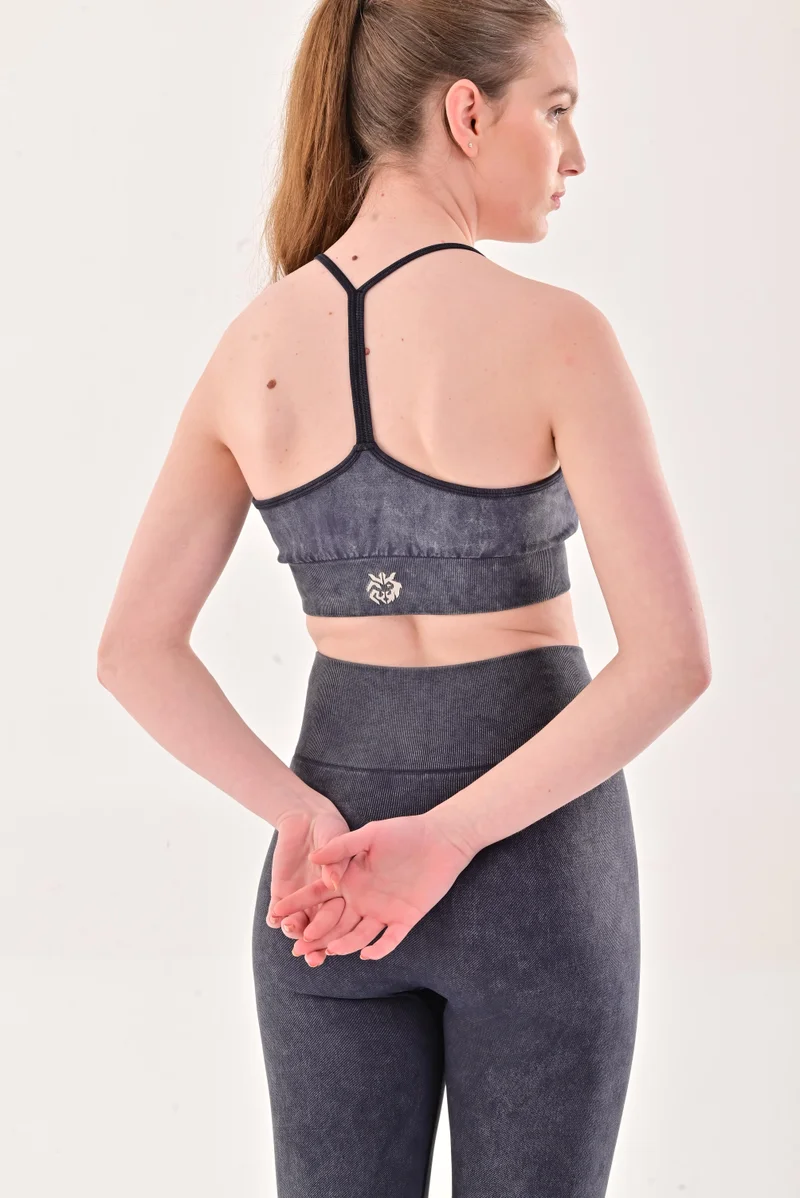 Esso5  Stonewash Racerback Sports Bra for Women | Best Price UAE