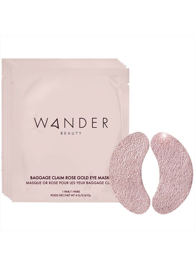 Wander Beauty Baggage Claim - Rose Gold Foil Under Eye Patches For Dark Circles and Puffiness - Under Eye Mask Depuffs & Firms - Brightening Eye Mask for Under Eye Bags (6 Pairs) - Image 1