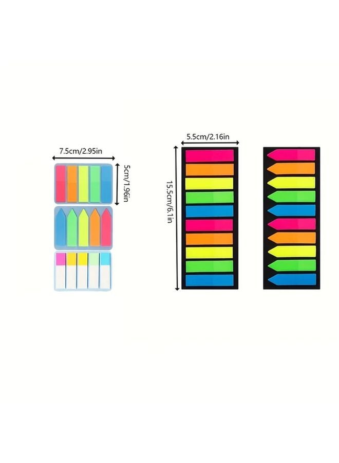300pcs Colorful Page Markers Sticky Index Tabs Rectangular Triangular Shapes Fluorescent Stickers - Image 3