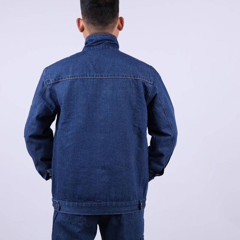 Labor Protection Work Clothes, Construction Work Clothes, Stain-Resistant And Wear-Resistant, Thickened Construction Site Workshop Denim Clothes, Same Style For Men And Women - Image 3
