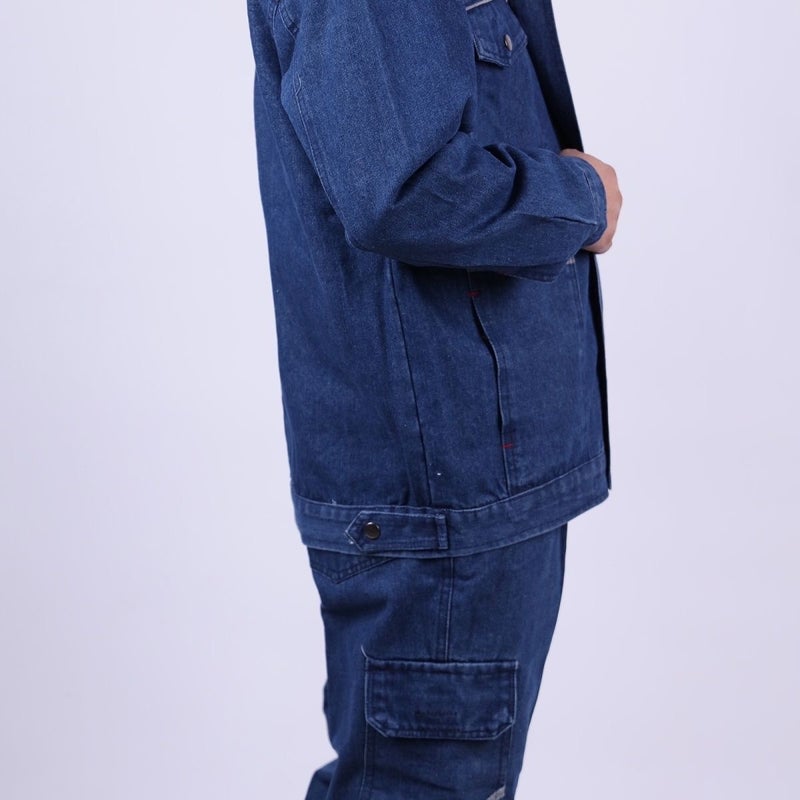 Labor Protection Work Clothes, Construction Work Clothes, Stain-Resistant And Wear-Resistant, Thickened Construction Site Workshop Denim Clothes, Same Style For Men And Women - Image 5
