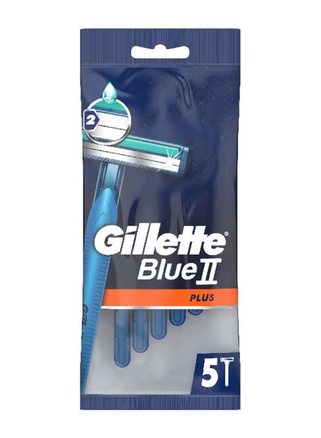 بلو 2 بلس شفرات حلاقة للاستخدام مرة واحدة للرجال، 5 قطع - Image 1