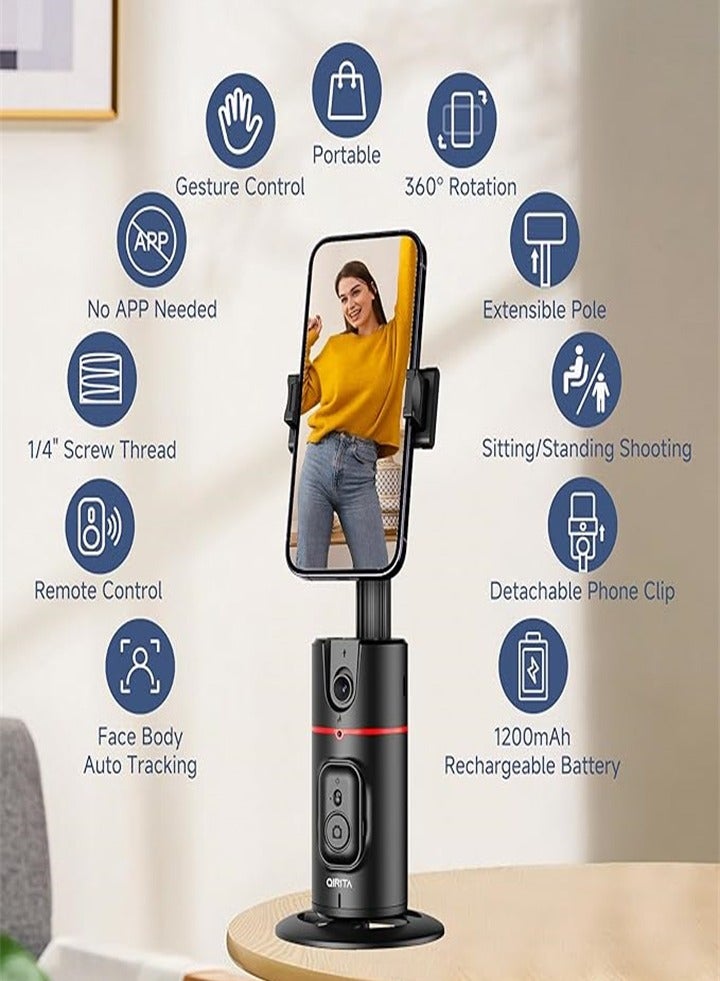 New 360 degree rotation, gimbal stabilizer, follow-up selfie desktop face tracking for real-time Vlog streaming video, with remote shutter  - Image 2