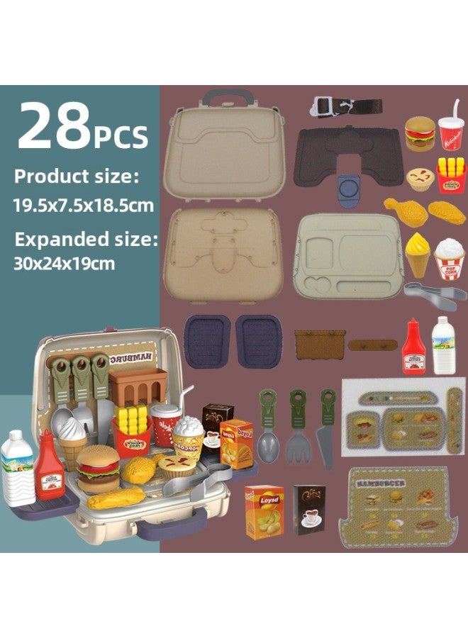 Children's Play Toys Boys And Girls Beauty Makeup Tools Crossover Bag Toy Gift Box Cute Pet Set-Specifications:021-11 Hamburger Crossbody Bag  - Image 1