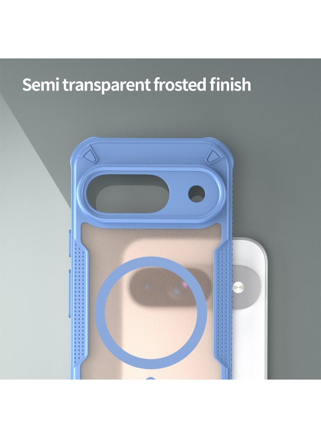 غطاء حمايه لهاتف جوجل بيكسل 9 جراب ارمور مغناطيسي ياتي بحواف مرتفعة حول الشاشة وعدسة الكاميرا تساعد على منع الخدوش - ازرق - Image 3