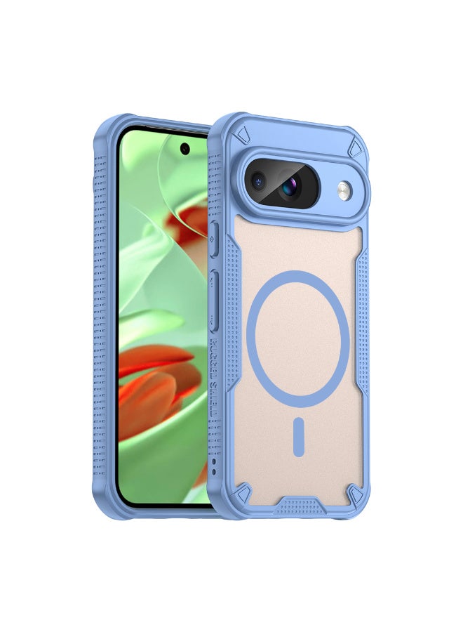 غطاء حمايه لهاتف جوجل بيكسل 9 جراب ارمور مغناطيسي ياتي بحواف مرتفعة حول الشاشة وعدسة الكاميرا تساعد على منع الخدوش - ازرق - Image 1