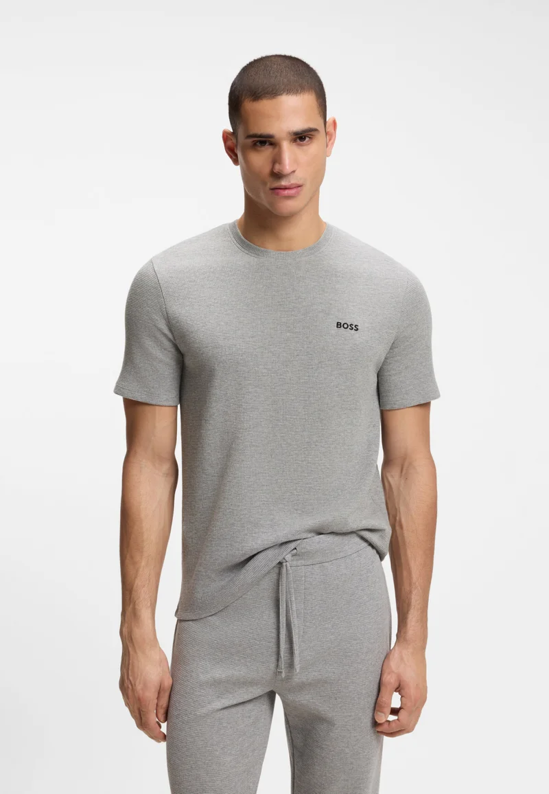 BOSS Cotton-blend pyjama T-shirt with embroidered logo