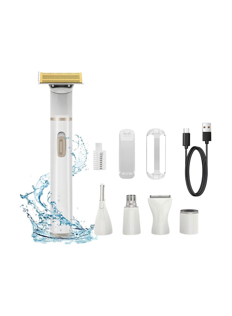 KASTWAVE SYOSI 5 in 1 Electric Womens Electric Razor, Rechargeable Hair Removal Wet and Dry Painless Shaver, for Legs, Underarms, Eyebrow, Lip, Face, Nose and Bikini - Image 1
