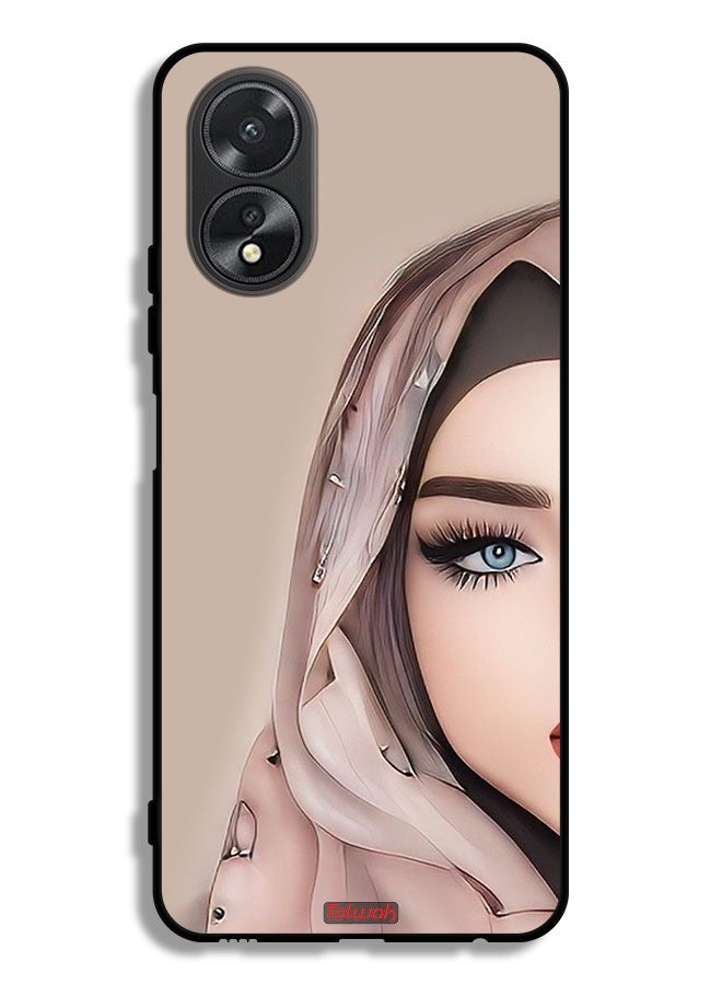 Tolwak Oppo A38 Protective Case Cover Half Face Girl Art - Image 1