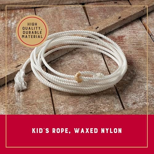 Weaver Equine Waxed Nylon Kids Lasso Rope, Lightweight Cowboy Rope Lasso for Practice, Colorful Loop Roping Ropes for Kids 5/16" x 20' - Image 2