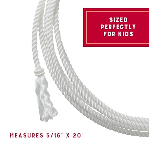 Weaver Equine Waxed Nylon Kids Lasso Rope, Lightweight Cowboy Rope Lasso for Practice, Colorful Loop Roping Ropes for Kids 5/16" x 20' - Image 3