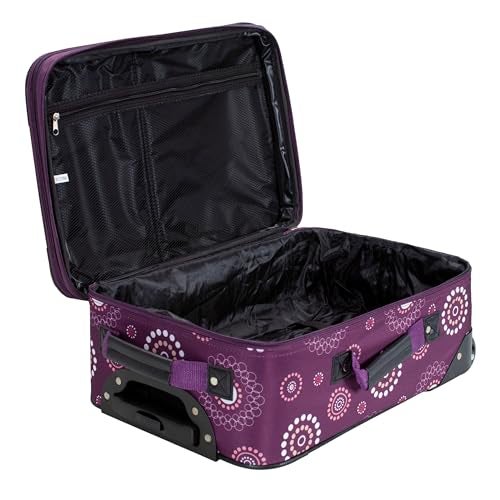Rockland Fashion Softside Upright Luggage Set, Expandable, Purple Pearl, 2-Piece (14/19) - Image 3