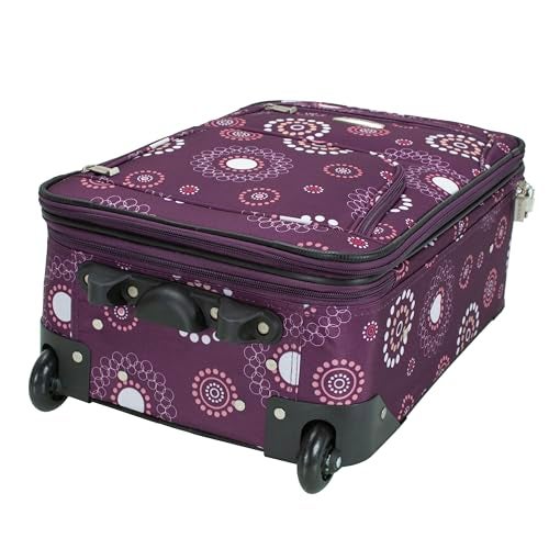 Rockland Fashion Softside Upright Luggage Set, Expandable, Purple Pearl, 2-Piece (14/19) - Image 4