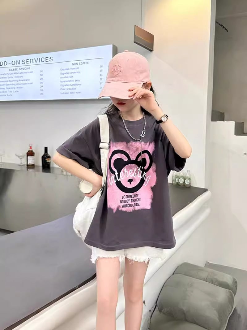 Boys And Girls Short-Sleeved Cotton T-Shirt 2025 Summer Loose Top Mid-Large Children'S Printed Children'S Half-Sleeved T-Shirt - Image 4