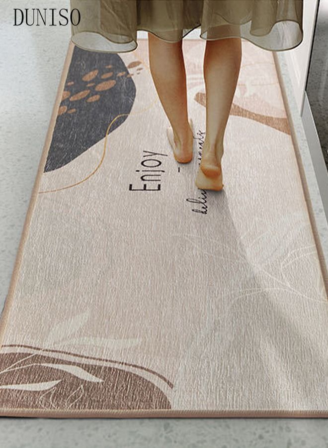 DUNISO 2PCS Non-Slip Kitchen Rugs and Mats, Anti-Fatigue Hallway Kitchen Runner Rug Set Backing Floor Mat for Kitchen Laundry Bathroom Office 40*60cm&40*120cm, Polyester, Rectangle - Image 3
