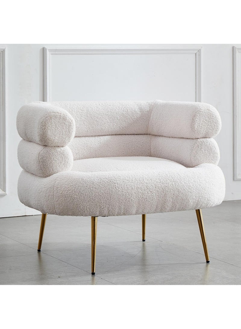 Karnak Gary Barrel 1 Seater Fabric Sofa – White - Image 2