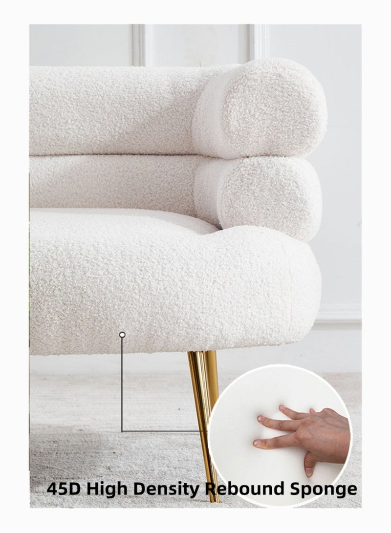 Karnak Gary Barrel 1 Seater Fabric Sofa – White - Image 4
