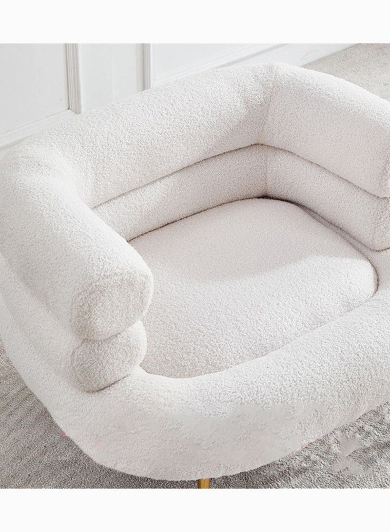 Karnak Gary Barrel 1 Seater Fabric Sofa – White - Image 5