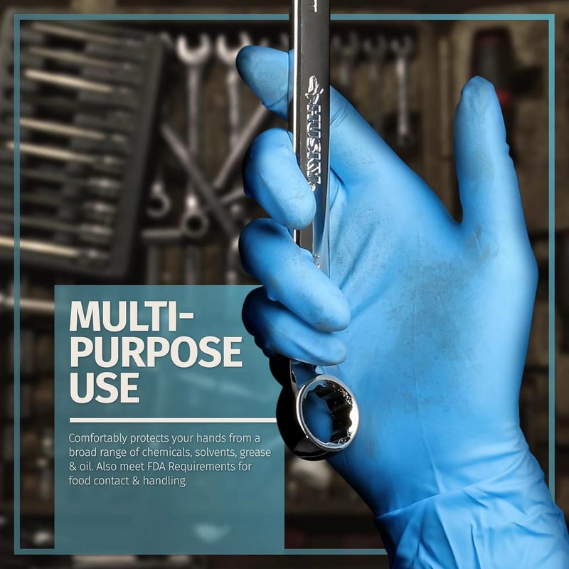GLOVESKART SKY BLUE NITRILE GLOVES SIZE SMLPACK OF 20305080100 up to 1000 Pieces CEFDAISOIAF CertifiedFood GradeMultiPurposePowder FreeExact Quantity Count Large 100 - Image 3
