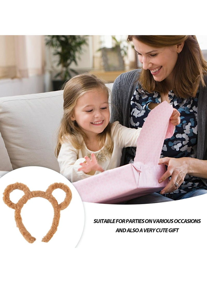 CMGTYYD. 4 قطع عصابات أذن دب منفوش، عصابات أذن كرتونية لطيفة، عصابات رأس نسائية، مناسبة للحفلات التنكرية، الحفلات، حفلات أعياد الميلاد، التنكر اليومي، التصوير الفوتوغرافي، التنكر (بني) - Image 4