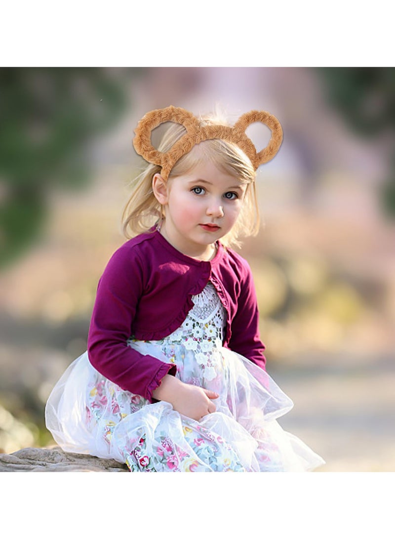 CMGTYYD. 4 قطع عصابات أذن دب منفوش، عصابات أذن كرتونية لطيفة، عصابات رأس نسائية، مناسبة للحفلات التنكرية، الحفلات، حفلات أعياد الميلاد، التنكر اليومي، التصوير الفوتوغرافي، التنكر (بني) - Image 5