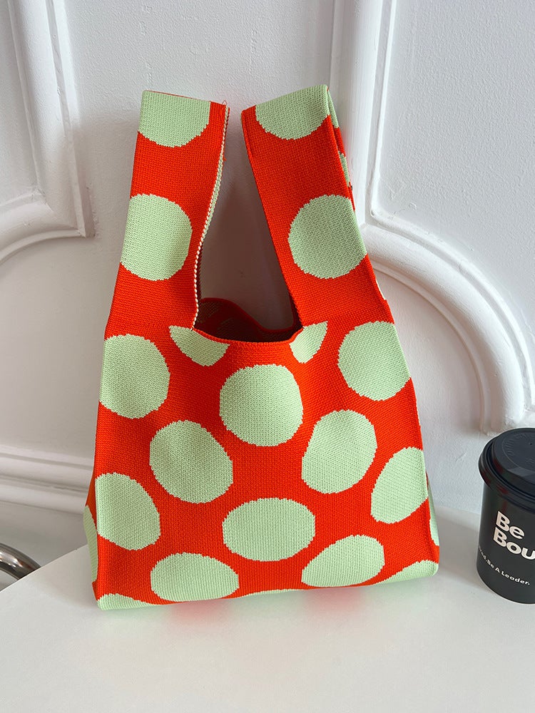 Cute Women'S Bag Outgoing Fashion Portable Storage Bag Knitted Bag Hand Gift Bag Women'S Portable Tote Bag - Image 1