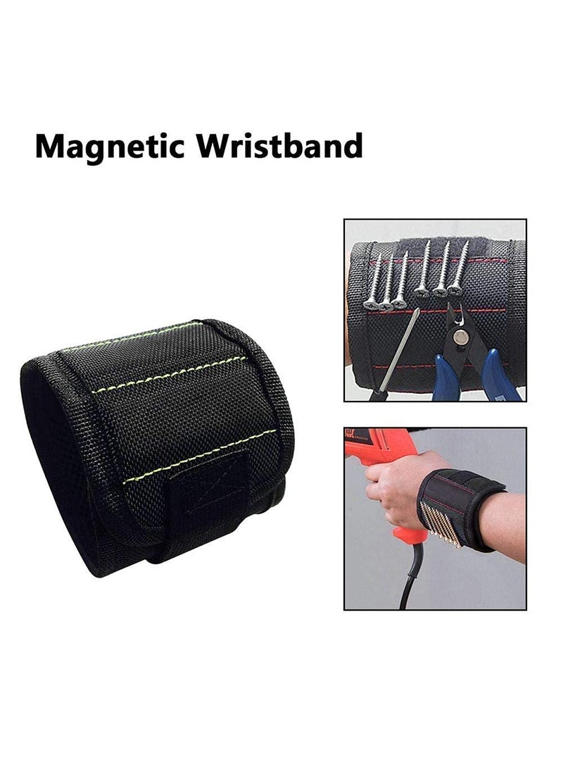 Dweezhet Dweezhet Strong Adjustable Breathable Magnetic Wristband Wrist Strap for Holding Screws Nails Bolts Drill Bits and Small Tools  - Image 5